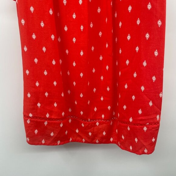 Old Navy Womens Cold Shoulder Top Orange/White Print Size Medium New - Picture 3 of 9